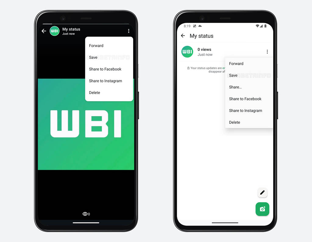 WhatsApp測試新功能：允許用戶保存自己的狀態更新照片和視頻