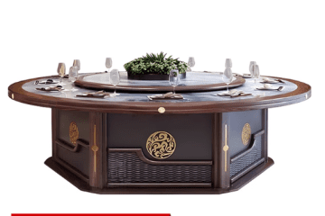 樂藝家具酒店電動餐桌大圓桌，20人岩板轉盤火鍋桌，30人會所別墅大飯店餐桌圓桌 10 1