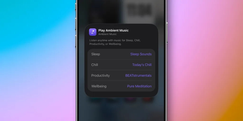 iOS 26.4新增環境音樂小工具 一鍵播放四種心情歌單